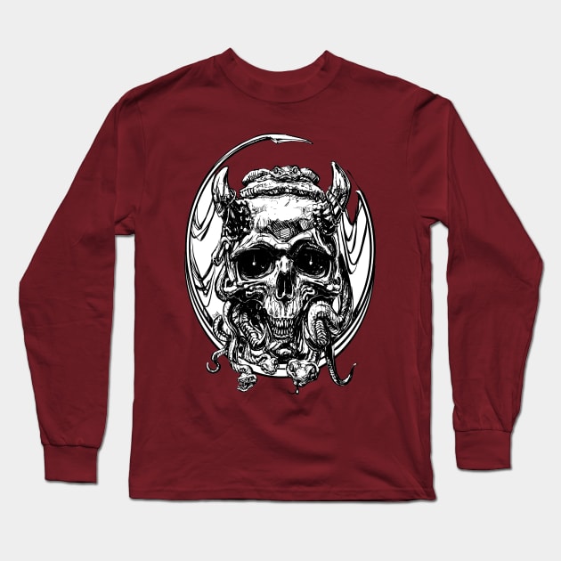 Skull of the Serpent Long Sleeve T-Shirt by Shawnsonart